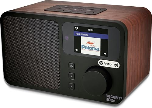 Regent i100s Radio Internet WiFi Radio Réveil MP3 Spotify Radio avec Heure Écran LCD, Télécommande, AUX in, Line Out
