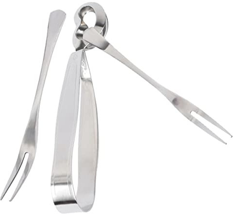 BESTOYARD Pinzas y Tenedor Para Caracoles Acero Inoxidable Anti-escaldaduras Para Bodas Ligero y Fácil De Guardar
