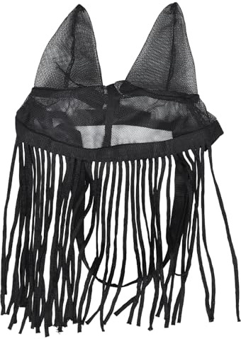 SEWACC Maschera per Cavalli con Orecchie in Rete Traspirante, Maschera Anti-tafano con Frange Protettive, Copertura Resistente per Cavalli Contro Mosche e Zanzare, Adatta a Razze