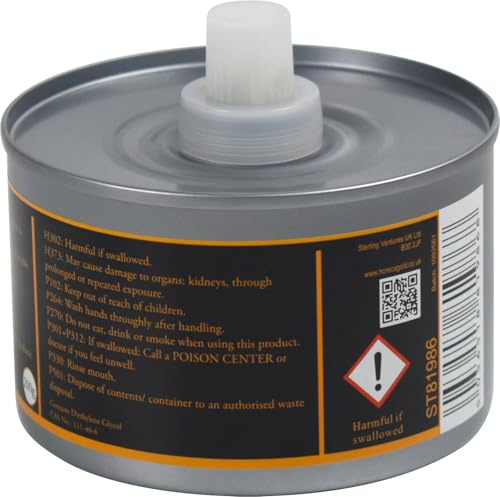 Catergold Portable Bio Ethanol Chafing Fuel Cans, Gel Fuel, Odourless, Resealable Lid, Indoor and Outdoor Use, 12 Pack (200g Burn-Time 6 Hours)
