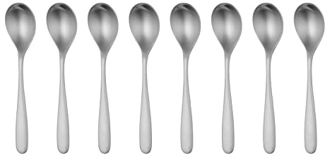 Robert Welch Stanton Satin Small Coffee Spoons, Set of 8. Suitable for Espresso, Small Coffee. Made from Stainless Steel. Dishwasher Safe.