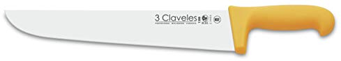 3Claveles 1388 - Cuchillo carnicero, 30 cm, color amarillo