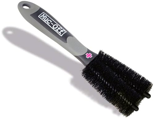 Muc-Off Zweizackige Fahrrad Bürste – Fahrrad Reinigungsbürste mit Gummi-Griff und Strapazierfähigen Nylonborsten - Perfekt zur Fahrrad Reinigung für Speichen, Scheiben und Pedalen