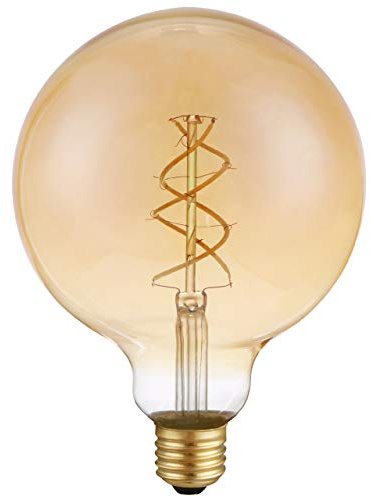 Globe LED-Filament-Birne dimmbar E27 4 Watt Doppelwendel 1.800 K extra-warmweiß 250lm G125 LED-Leuchtmittel Dekolampe Vintage Retro