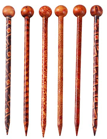 Lurrose 6pcs pelo palillos de madera accesorios de la joyería de la vendimia palillos horquilla tocado UPDO hacer accesorio