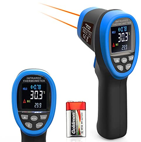 BTMETER BT-1800C Pyrometer -58~3272°F (-50~1800℃) IR-Temperaturpistole, D:S 50:1 Hochtemperatur-Infrarot-Thermometer für industrielle HLK-Schmiedeöfen zum Metallschmelzen (NOT for Human Temp)