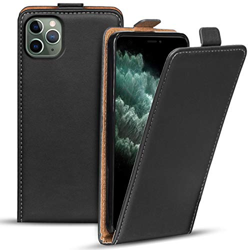 Verco Flip Cover für iPhone 11 Case, Flipstyle Schutzhülle für Apple iPhone 11 Hülle Kunstleder Tasche vertikal klappbare Handyhülle, Schwarz