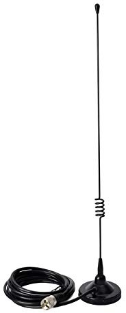 HYS VHF/UHF Mobile FM Transceiver Antenna 144/430MHz Whip Antenna with 2.95 Magnetic Base / 4m RG-58 Coaxial Cable PL259 (UHF Connector) Compatible with Mororola Kenwood TYT Mobile
