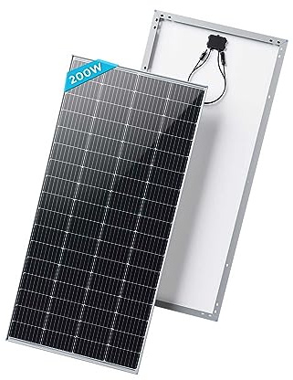 RENOGY Panneau solaire monocristallin 200 W 12 V - Panneau solaire photovoltaïque - Idéal pour charger des batteries 12 V - Pour camping-car, jardin, camping, bateau