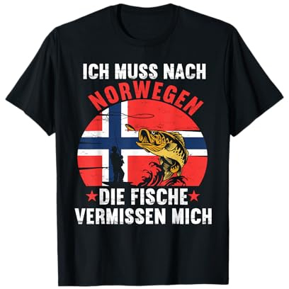 Ich muss nach Norwegen die Fische vermissen mich Angler T-Shirt