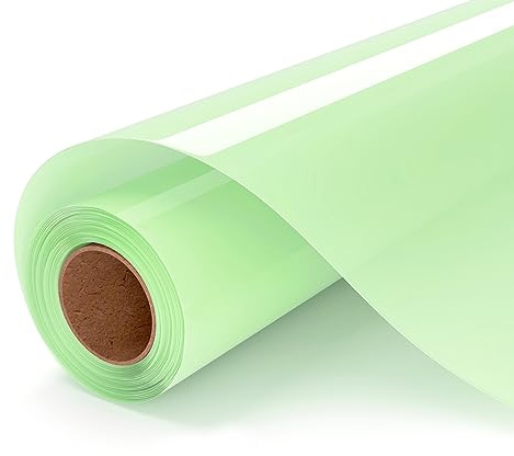 UIOK klar flexfilm för sublimering, glänsande grön vinyl levande färger plotterfolie textil, 30 x 152 cm HTV för ljus bomullstyg hög överföringshastighet
