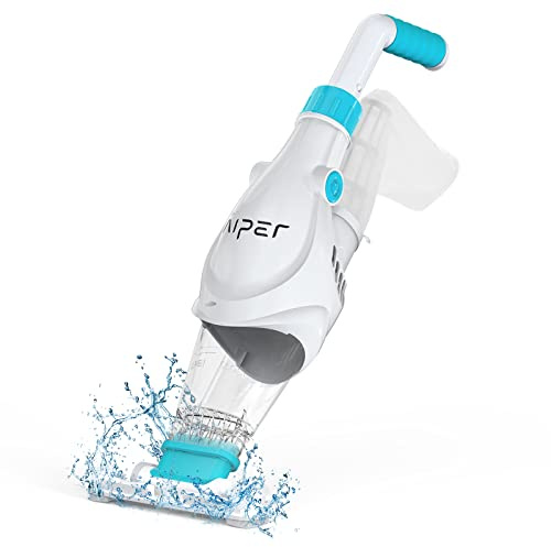 AIPER Poolsauger mit Akku, 60 Minuten Laufzeit, Tiefenreinigung und Starke Saugkraft, Wiederaufladbarer Handheld Poolreiniger, Pool Bodensauger Ideal für Ober-und unterirdische Pools, Whirlpools, Spas