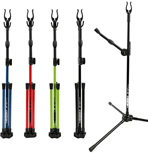 SHARROW Bogenschießen Bogenständer für Recurvebogen Tragbare Faltbare Bogen Halter Balance Bar Ständer Seitenständer Recurve Bogen Ständer Bogensport Zubehör (Schwarz)