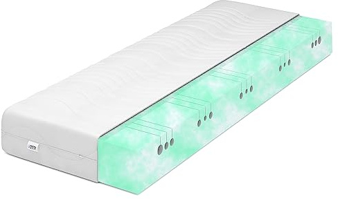 IZER Activ Kaltschaummatratze Härtegrad 2in1 H3 H2 80x190 Orthopädische Atmungsaktive Matratze 7-Zonen Matratzenbezug mit Reißverschluss