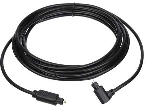 sourcing map Fiber Optic Audio Cable 90 Degree Digital Audio Optic Cable 9.8FT Long TOS Optical Link Cable PVC Plastic Connector for TV DVD Amplifier Stereo Black