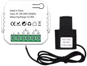 Tuya Smart ZigBee Energiemessgerät, bidirektional, 2-Wege, mit Klemme, Stromsensor, App-Monitor, Leistung 100-240 VAC, 1 Kanal, 1 CT