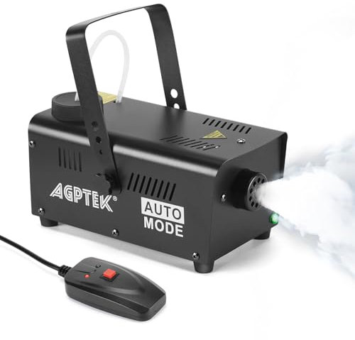 AGPTEK Fog Machine, Smoke Machine with Wired Control & Automatic Spray Function, Great for Halloween, Christmas, Wedding, Parties, DJ Performance & Stage Show