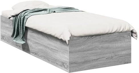 vidaXL Sängram grå sonoma 90x200 cm konstruerad trä