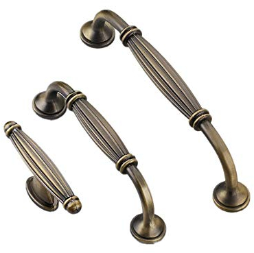 Messing Schrank Schublade Griffe, 4 Stück antike Messing-Küchengriffe, Schubladen- und Schrankgriffe for Möbelbeschläge (Color : Knob)