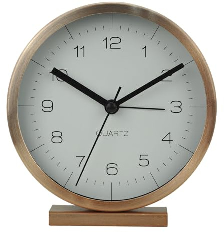 Technoline Modell A, Retro Wecker, analog, schleichende Sekunde (kein Ticken), Kupfer