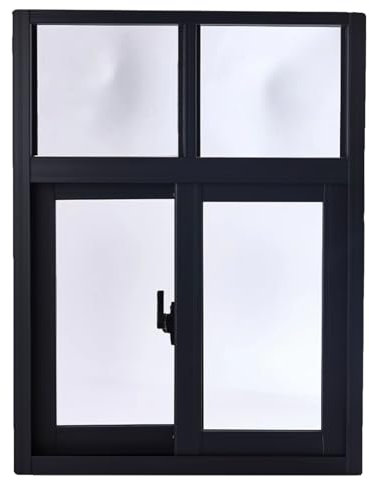 HJLKDYM Schiebefenster, Doppelschiebefenster Aus Gehärtetem Vinyl, Allzweckfenster, Wohnmobilfenster, Geeignet Für Schlafzimmer, Keller, Küche, Abstellraum(Schwarz,60x80cm)