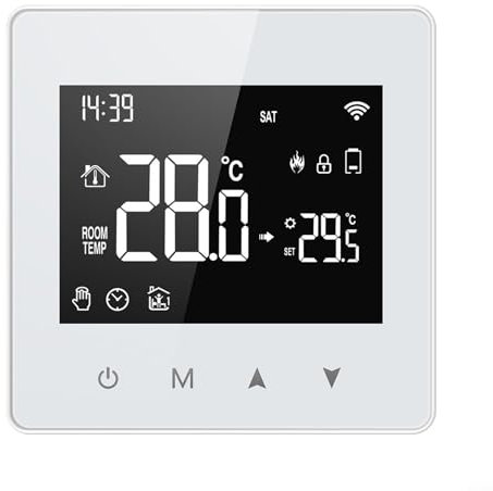 Zoegneer Smartes Thermostat LCD Bildschirm programmierbar Wandmontierter Kesselthermostat Handy-Fernbedienung für TUYA für ZigBee