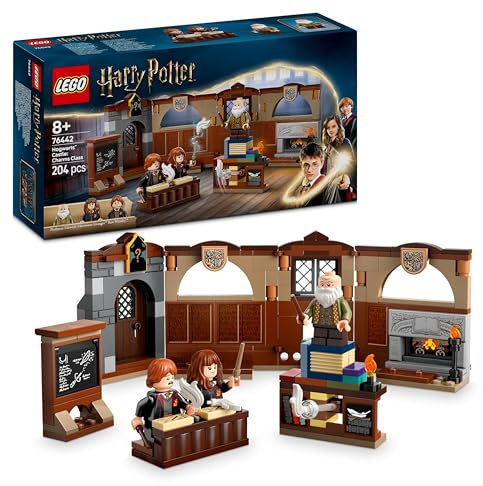 LEGO Harry Potter Le château de Poudlard : le cours de sortilèges - Jeu de construction dès 8 ans - 3 minifigurines collector dont celles d'Hermione & Ron - Inclut la fonction Wingardium Leviosa 76442