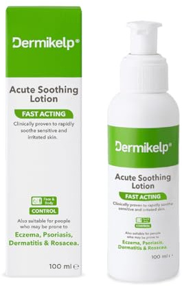 Dermikelp® Akut lugnande lotion – Snabbvård för känslig och torr hud – Förbättrar utseendet på rodnad – Dermatologiskt testad med naturlig aktiv ingrediens
