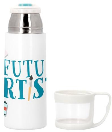 Bouteille thermo en Inox avec Tasse Intégrée - Futur Artiste Enfant Avenir Passion - 350ml - Bouteille Isotherme