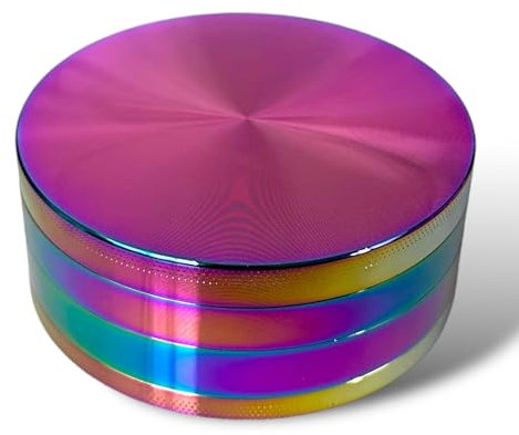 100 mm Grinder Rainbow Design Extra Large & Wide Metal Aluminium Hand Mill 4 Layer Tobacco Herb Crusher