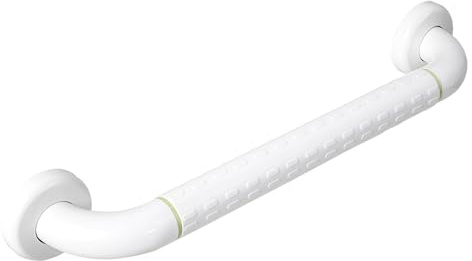 EMKE Haltegriff Dusche, Haltegriff fuer Senioren, 40cm, Weiß | Duschhalterung mit Leuchtringen, Rutschfest Duschgriff, WC Haltegriff, Badewannengriff, Dusche Griff