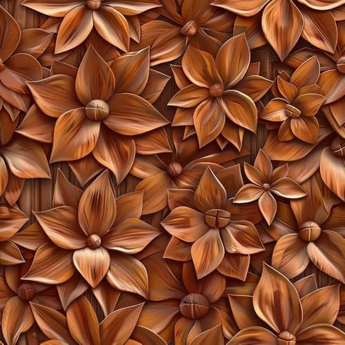 Papel pintado autoadhesivo Talla de madera con motivos florales de época Papel tapiz para sala de estar dormitorio papel tapiz adhesivo envoltura de vinilo para muebles extraíble papel tapiz decorati