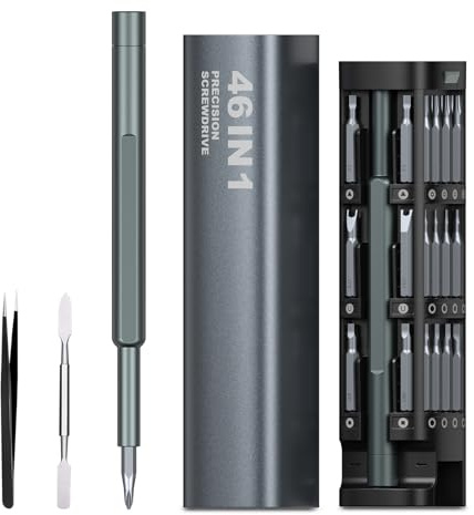 Brifit 46 in 1 Precision Screwdriver Set, Mini Magnetic Screwdriver Set, Portable Repair Tool Kit for PC, Electronic, Phone, Black