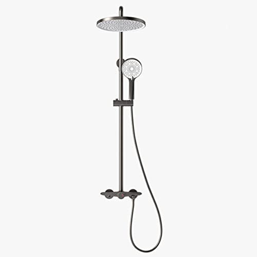 FLUXGOONE Duschhahn-Sets 9-Zoll-Regenduschkopf, Duschsystem mit Dreifachfunktion und Wannenauslauf, wandmontierter Duschmischhahn mit 3-stufiger Handbrause,Weiß