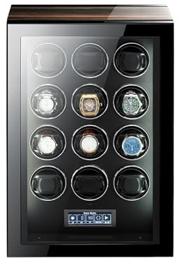 Caja fuerte, Caja De Seguridad Automática De Lujo For Reloj Con Pantalla Táctil LCD De Motor Y Cajas De Accesorios De Reloj De Madera Con Control Remoto Para casa, oficina, hotel, negocio(6212)