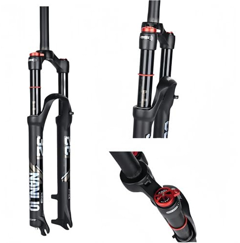 Federgabel MTB, gabeldämpfung 26/27,5/29 Zoll 1-1/8 Gerade/konische Fahrrad-Luftfedergabel Federweg 120MM 9 * 100MM QR Scheibenbremsen Fahrrad Vordergabeln Manuell/Fernsperre(Straight-manual,29in)
