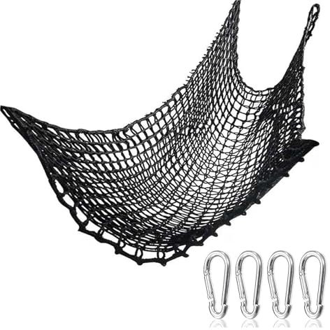 VXHCS Knotless Polyester Rope Netting Treehouse Netting 4.5cm/4mm Outdoor Balcony Safety Net Garden Farm Decor Fence(2x9m/6.6x29.5ft)
