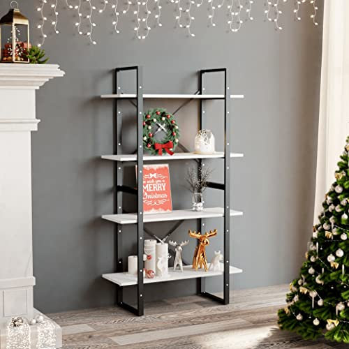 Libreria a scaletta in metallo - Mensola da parete stretta per cucina e bagno, design facile da pulire, 40 x 30 x 70 cm, finitura grigio cemento