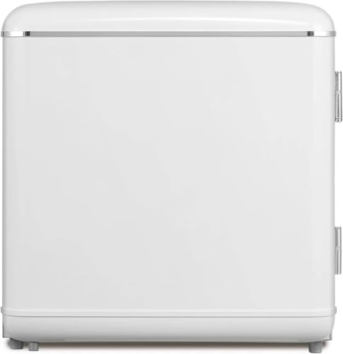 Wzyfv Frigorifero Piccolo 47Litri, Design Retrò, Mini Frigo Tavolo Monoporta, Termostato Regolabile, Silenzioso, Adatto a casa, ufficio e hotel, Bianco [Classe di efficienza energetica E]