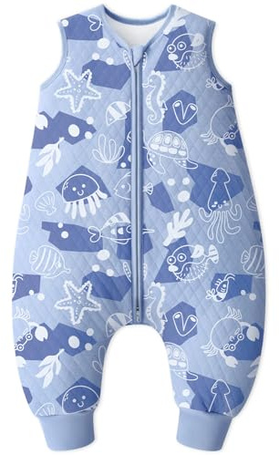 Looxii Sacco Nanna con piedini 1.5 Tog Cotone Autunno Tutto l'anno Sacco Nanna per 18-36 Mesi Bambini Ragazzi Ragazze 80 cm