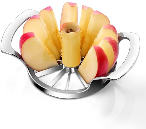 Apple Slicer,12-Blade Large Apple Corer,Easy to Use, Time-Saving, Heavy Duty Stainless Steel Apple Cutter and Divider (Large Size-12 Blades)