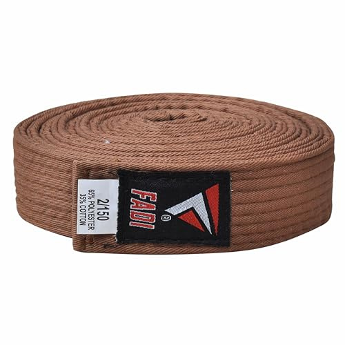 Fadi Sports Martial Arts Karate Belt – Durable Cotton-Polyester Blend, Multi-Stitched Belt for Karate, Taekwondo, Judo & Martial Arts Training and Grading for Adults & Kids | Reinforced Stitching, Strong Knot Retention, Dojo-Grade Quality, Traditional Colours, Fade-Resistant Material