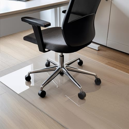 COSYLAND Golvskyddsmatta, kontorsstol, transparent – kontorsstol, underlag och skrivbordsstol, underlag halkfri, skyddsmatta golv och matta, mjölkvit 90 x 120 cm