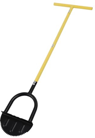 Jeanoko Tagliabordi Manuale, Bordo Seghettato a Mezzaluna in Acciaio al Carbonio con Impugnatura a T da 96 Cm per Giardinaggio, Paesaggistica e Bordi del Prato