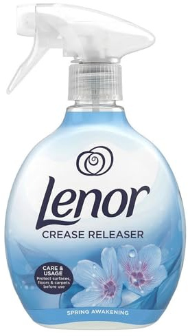 Lenor Crease Release Spray Spring Awakening Scent 500ml Fabric Wrinkle Remover and Clothes Freshener for Bedding, Curtains, Laundry, Garments and Upholstery | Anti Wrinkle Ironing Spray | Epished Guid