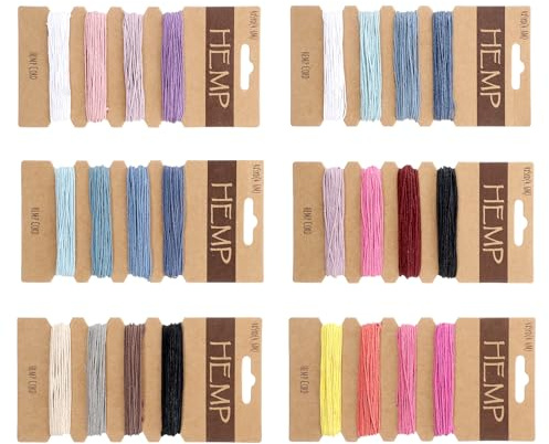 HJZHII 24 Farben Faden Schnur 1mm Gewachste 120 Yards Polyesterschnur | Farben Hanfschnur Makramee Garn Baumwollkordel Wachsband für DIY Geflochtene Armbänder Schmuck Herstellung Kunsthandwerk