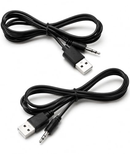 MODOVER 2 Pack USB to 2.5mm Male DC Charging Cable Compatible with Derma Pen Dr Pen M8 A1 A6 N2 X5, 1m Black Power Charger Lead