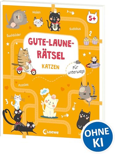 Gute-Laune-Rätsel für unterwegs - Katzen: Beschäftigungsbuch für Kinder ab 5 Jahren