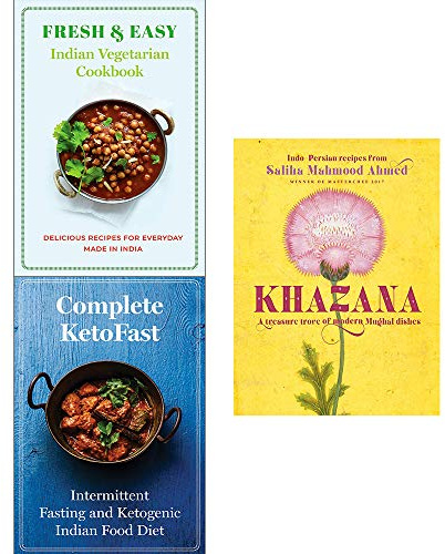 Libro di cucina Khazana [copertina rigida], libro di cucina vegetariano indiano fresco e facile, set completo di raccolta di 3 libri Ketofast