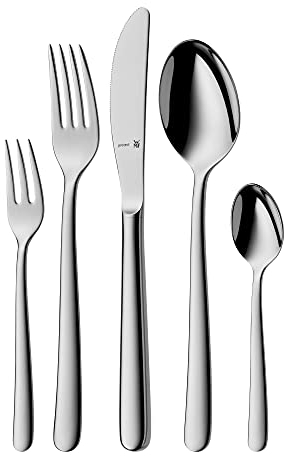 WMF Kult Plus Cromargan Protect - Cuberteria 30 Piezas 6 Comensales de Acero Inoxidable Cromargan Protect con Acabado Pulido, Apto para Lavavajillas